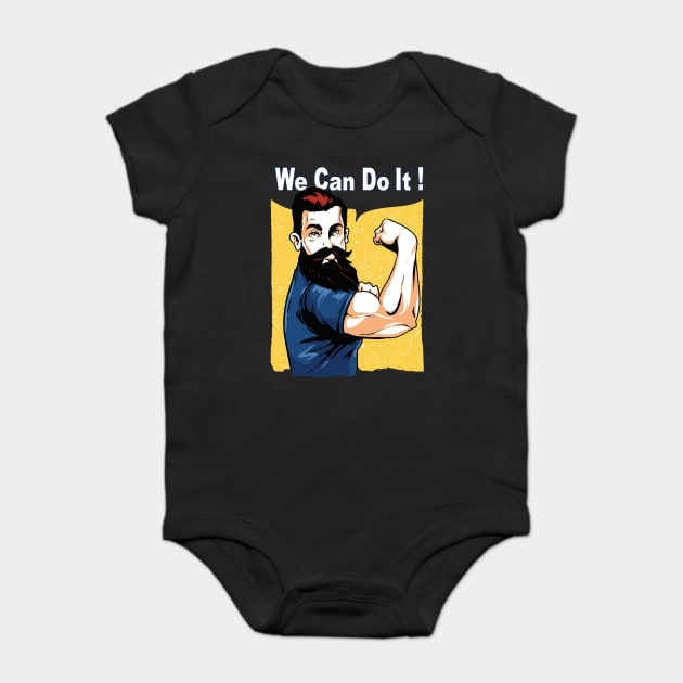 Beard - We can do it - dark Baby Bodysuit by ShirzAndMore